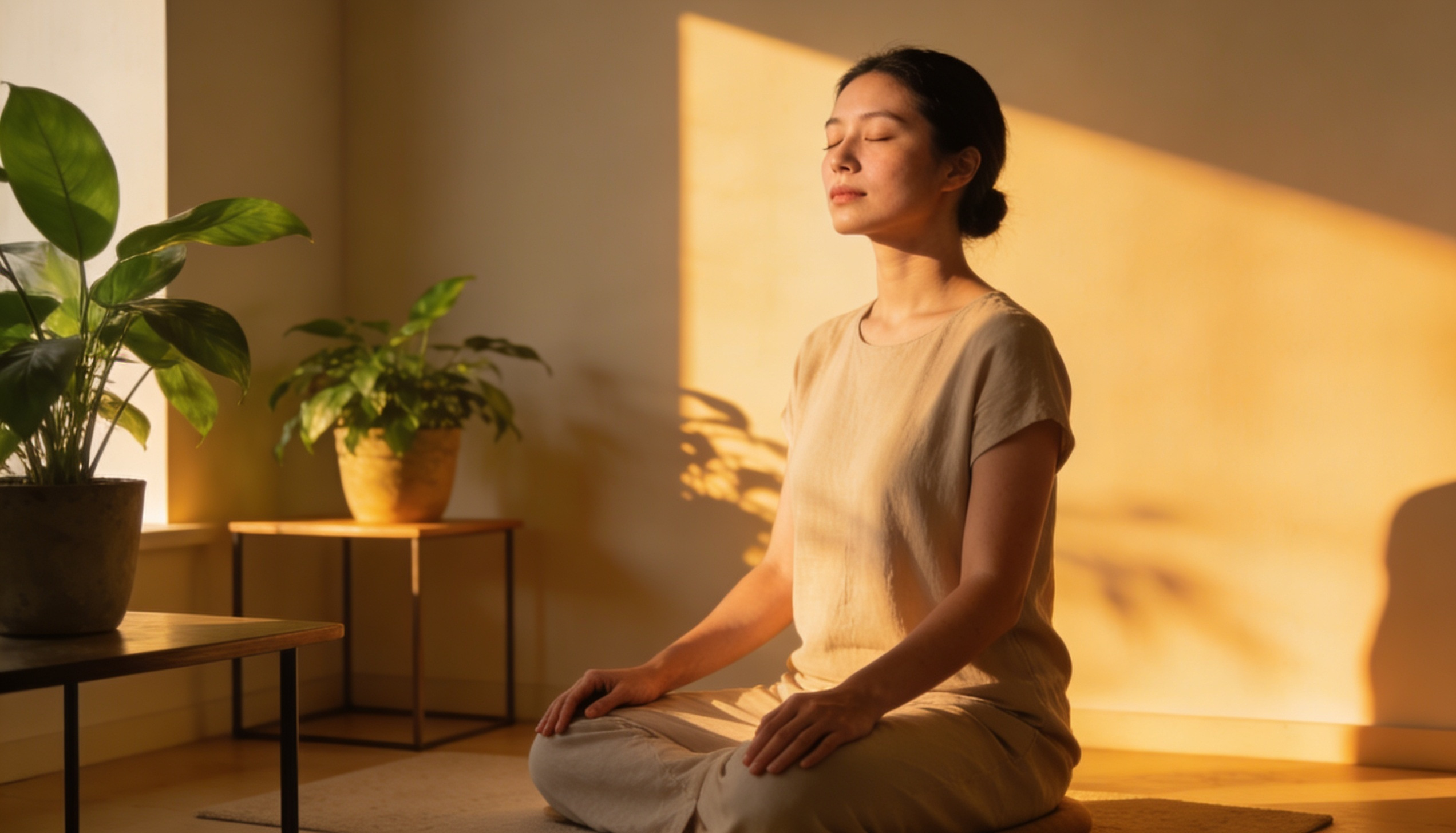 How to manage anxiety without medication showing person practicing deep breathing and mindfulness